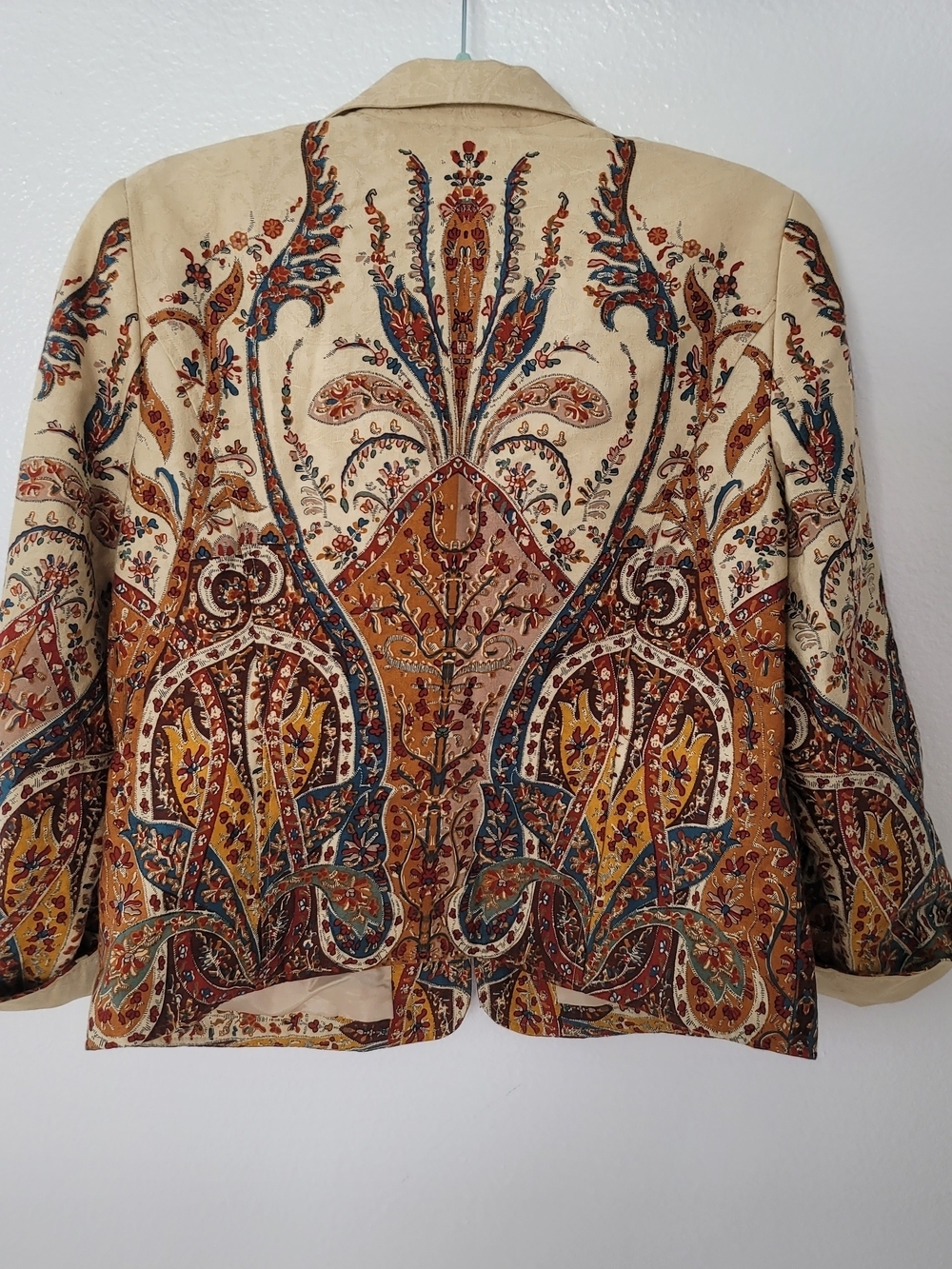 Coldwater Creek Blazer Womens Medium Paisley Tan Zip Up Jacket - Picture 8 of 16